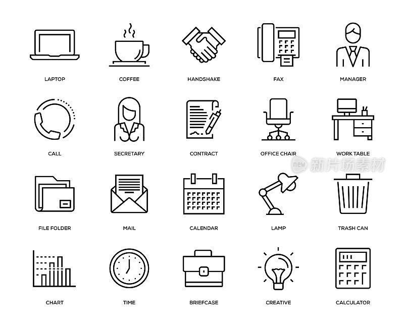 Office and Workplace Icon Set